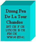 Text Box: Dzong Pen De La Tour Chandos    INT CH  F CH  LUX CH  B CH  FIN CH          WW-90 EU-91
